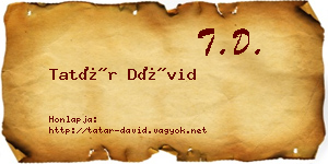Tatár Dávid névjegykártya