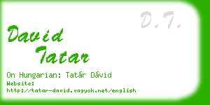 david tatar business card